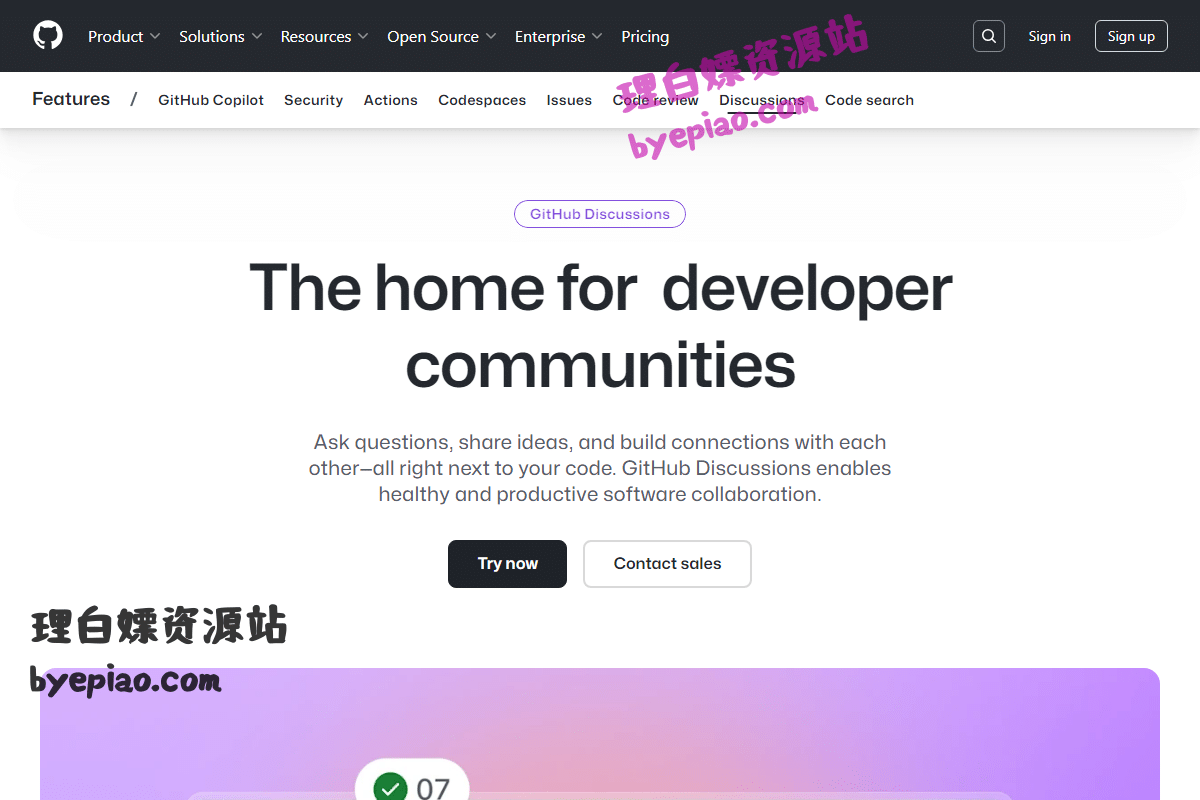GitHub Discussions - {payload:{contentfulRawJson - github.com网站页面2截图
