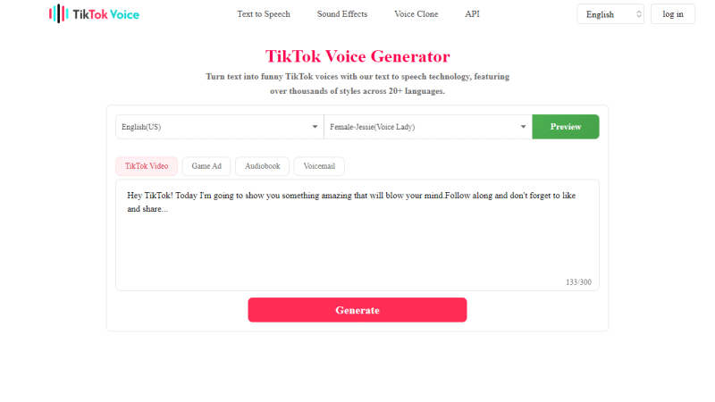 免费在线AI文字转语音：TikTok Voice配音神器，轻松制作爆款TikTok视频-理白嫖资源站
