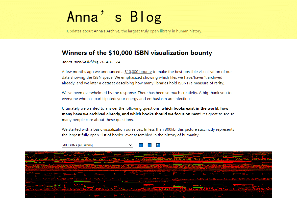 实用工具网站截图 - Winners of the $10,000 ISBN visualization boun...