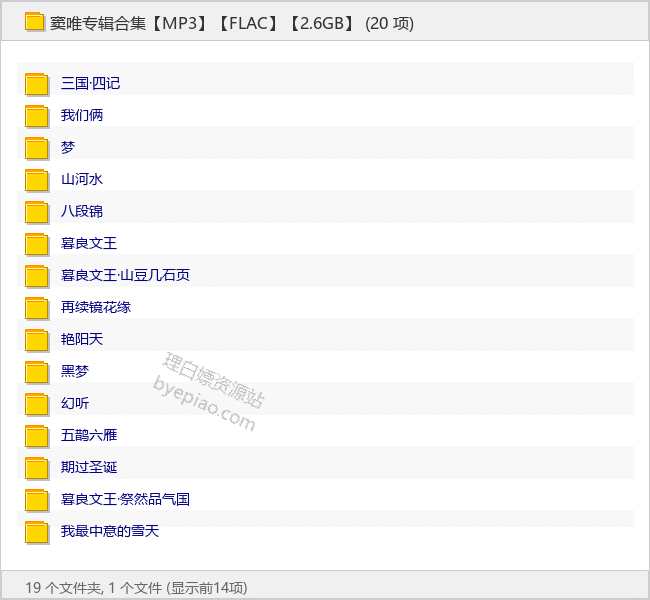 窦唯专辑合集【MP3】【FLAC】【2.6GB】