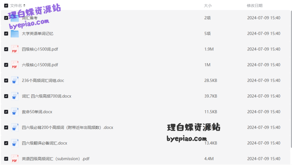 图片[2]-大学英语四六级网盘资源，四级真题及答案汇总免费分享-理白嫖资源站