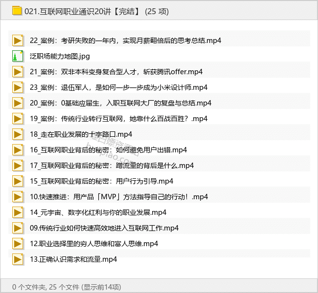 互联网职业通识20讲【完结】-理白嫖资源站