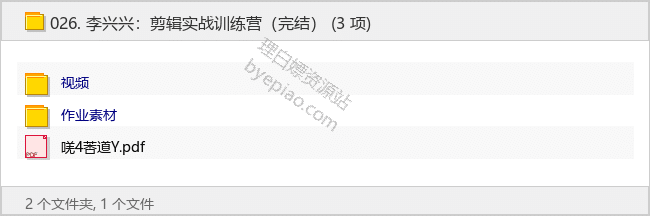 李兴兴：剪辑实战训练营（完结）