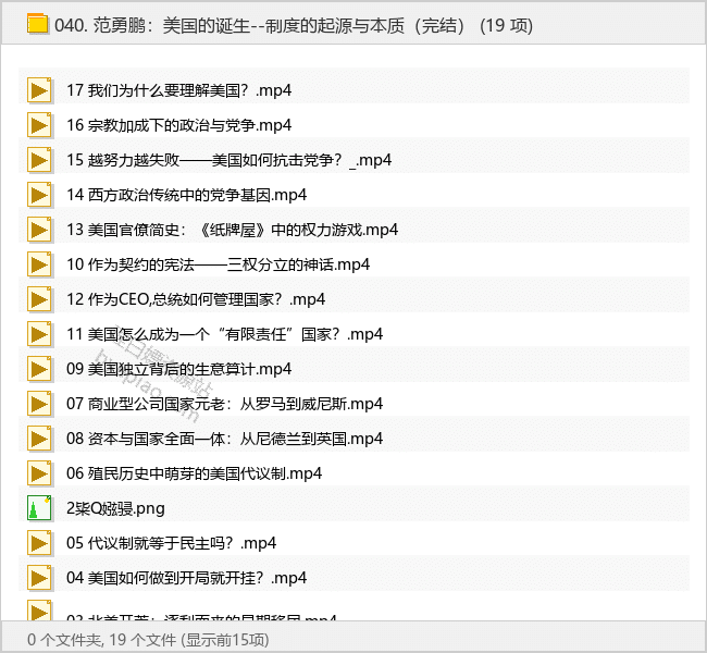 范勇鹏：美国的诞生-制度的起源与本质（完结） - 理白嫖资源站-学习课程专区论坛-免费资源分享-理白嫖资源站