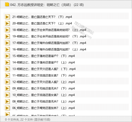 方志远教授讲明史：明朝之亡（完结）-理白嫖资源站