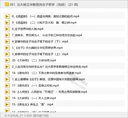 北大杨立华教授讲庄子哲学（完结）-理白嫖资源站