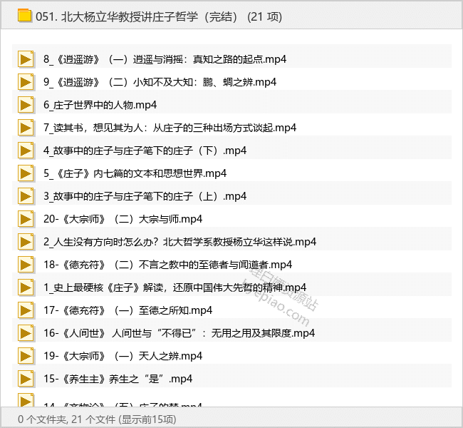 北大杨立华教授讲庄子哲学（完结） - 理白嫖资源站-学习课程专区论坛-免费资源分享-理白嫖资源站