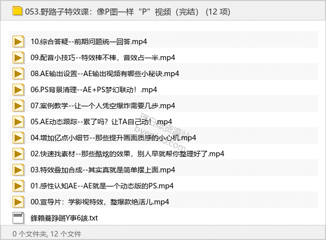 野路子特效课：像P图一样“P”视频（完结）