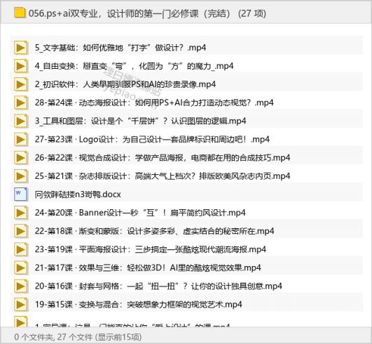ps+ai双专业，设计师的第一门必修课（完结）-理白嫖资源站