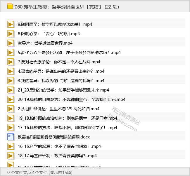 苑举正教授：哲学透镜看世界【完结】