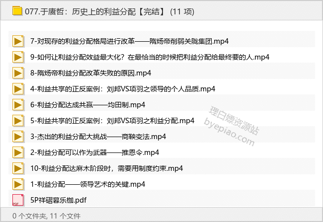 于赓哲：历史上的利益分配【完结】 - 理白嫖资源站-学习课程专区论坛-免费资源分享-理白嫖资源站