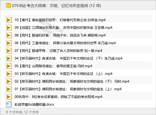 B站·考古大师课：文明、记忆与历史现场 - 理白嫖资源站-学习课程专区论坛-免费资源分享-理白嫖资源站