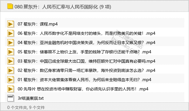 翟东升：人民币汇率与人民币国际化 - 理白嫖资源站-学习课程专区论坛-免费资源分享-理白嫖资源站