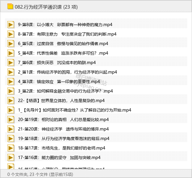 行为经济学通识课 - 理白嫖资源站-学习课程专区论坛-免费资源分享-理白嫖资源站