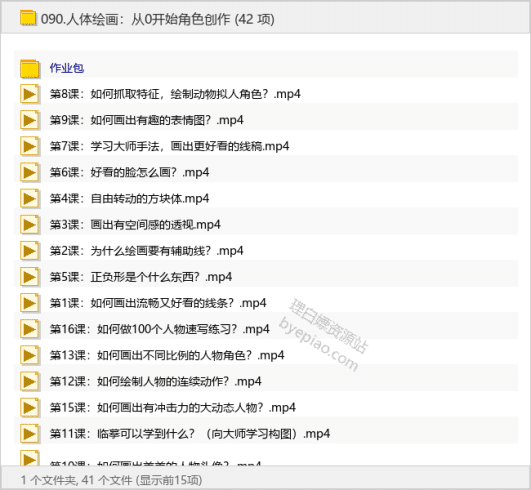 人体绘画：从0开始角色创作-理白嫖资源站
