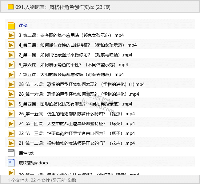 人物速写：风格化角色创作实战 - 理白嫖资源站-学习课程专区论坛-免费资源分享-理白嫖资源站