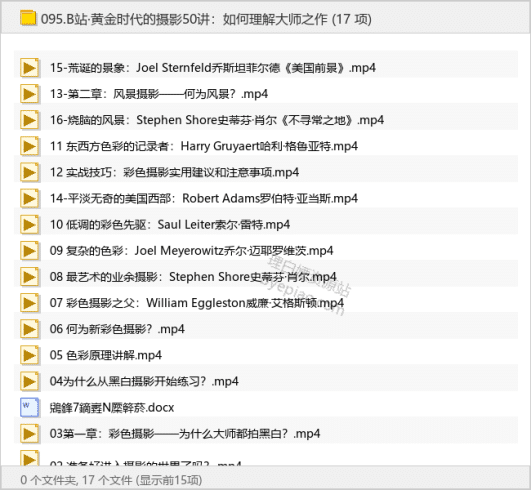 B站·黄金时代的摄影50讲：如何理解大师之作-理白嫖资源站