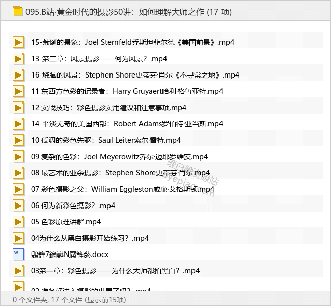 B站·黄金时代的摄影50讲：如何理解大师之作 - 理白嫖资源站-学习课程专区论坛-免费资源分享-理白嫖资源站