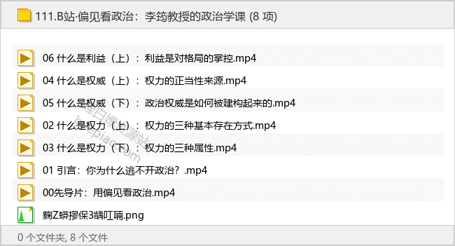B站·偏见看政治：李筠教授的政治学课 - 理白嫖资源站-学习课程专区论坛-免费资源分享-理白嫖资源站