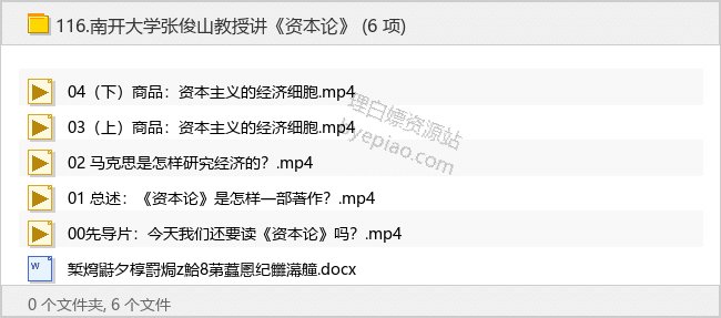 南开大学张俊山教授讲《资本论》 - 理白嫖资源站-学习课程专区论坛-免费资源分享-理白嫖资源站