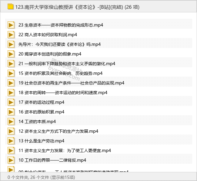 南开大学张俊山教授讲《资本论》-[B站](完结)