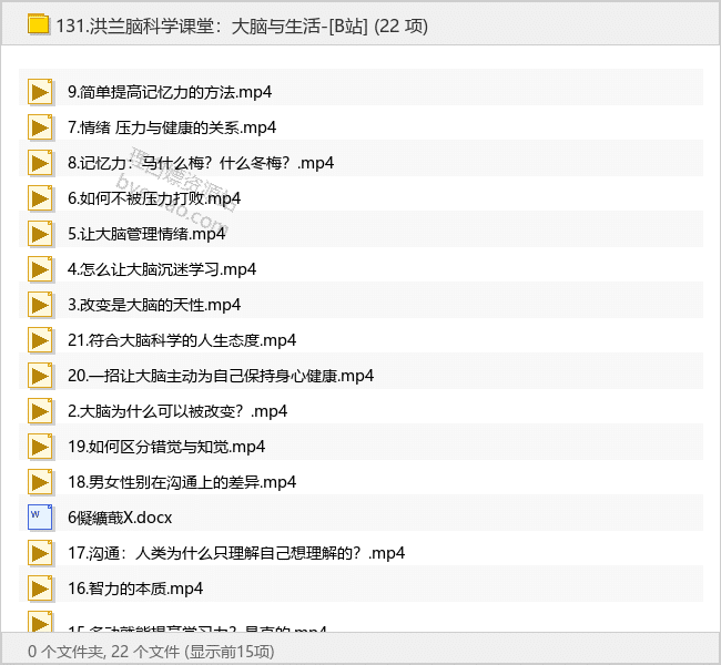洪兰脑科学课堂：大脑与生活-[B站]