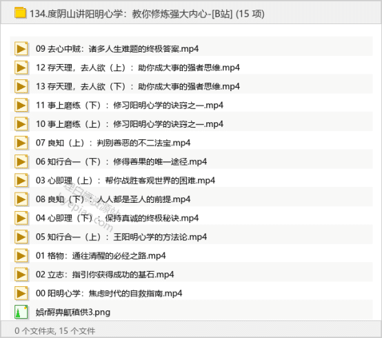 度阴山讲阳明心学：教你修炼强大内心-[B站]-理白嫖资源站