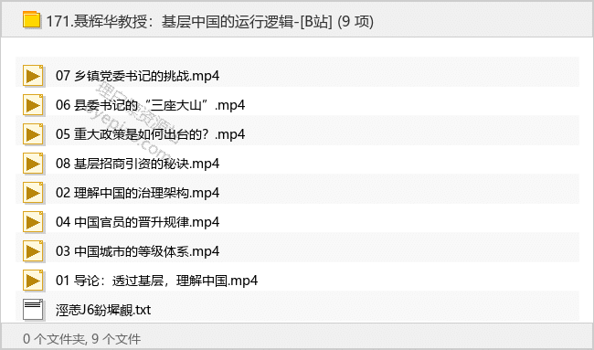 聂辉华教授：基层中国的运行逻辑-[B站]