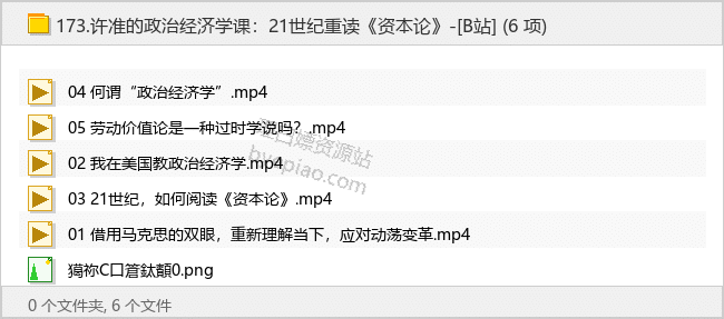 许准的政治经济学课：21世纪重读《资本论》-[B站] - 理白嫖资源站-学习课程专区论坛-免费资源分享-理白嫖资源站