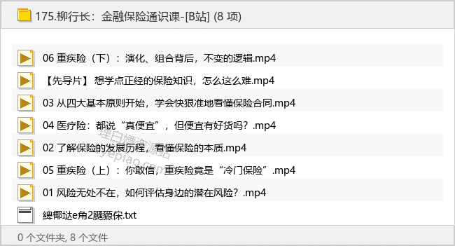 柳行长：金融保险通识课-[B站] - 理白嫖资源站-学习课程专区论坛-免费资源分享-理白嫖资源站