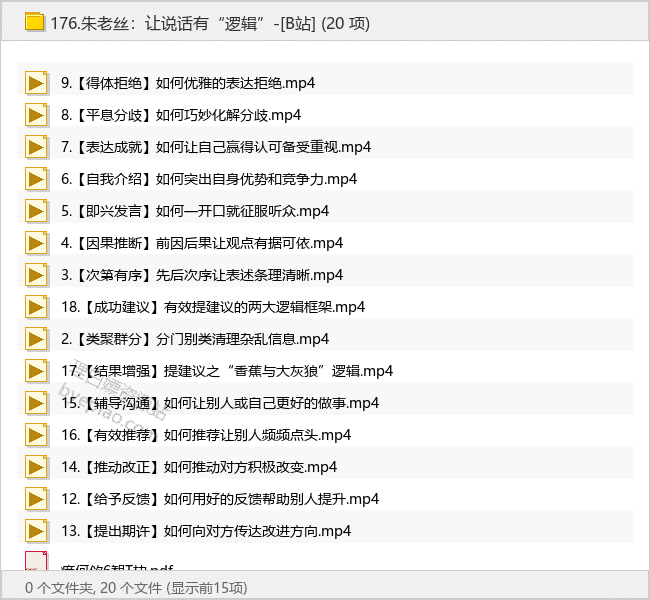 朱老丝：让说话有“逻辑”-[B站]