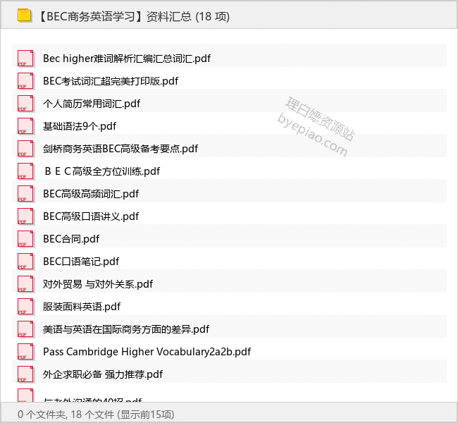 【BEC商务英语学习】资料汇总