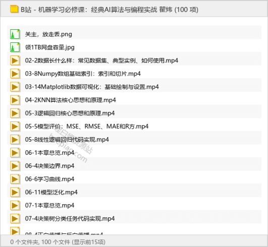 机器学习必修课：经典AI算法与编程实战 瞿炜-理白嫖资源站