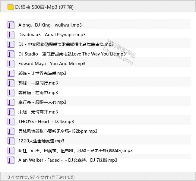 DJ歌曲 500首-Mp3 - 理白嫖资源站-音乐资源专区论坛-免费资源分享-理白嫖资源站