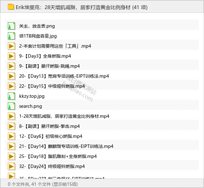 Erik埃里克：28天增肌减脂，居家打造黄金比例身材 - 理白嫖资源站-学习课程专区论坛-免费资源分享-理白嫖资源站