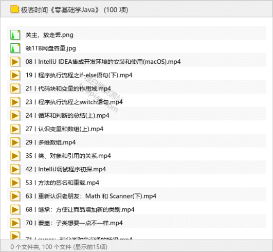 极客时间《零基础学Java》-理白嫖资源站