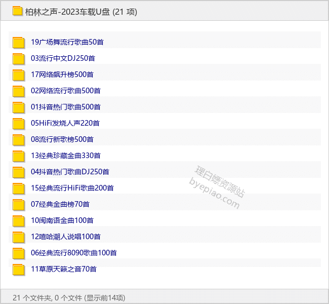 柏林之声-2023车载U盘 - 理白嫖资源站-音乐资源专区论坛-免费资源分享-理白嫖资源站
