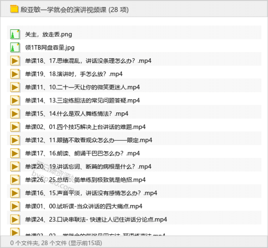 殷亚敏一学就会的演讲视频课-理白嫖资源站