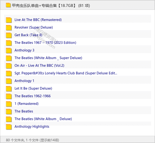 甲壳虫乐队单曲+专辑合集【18.7GB】