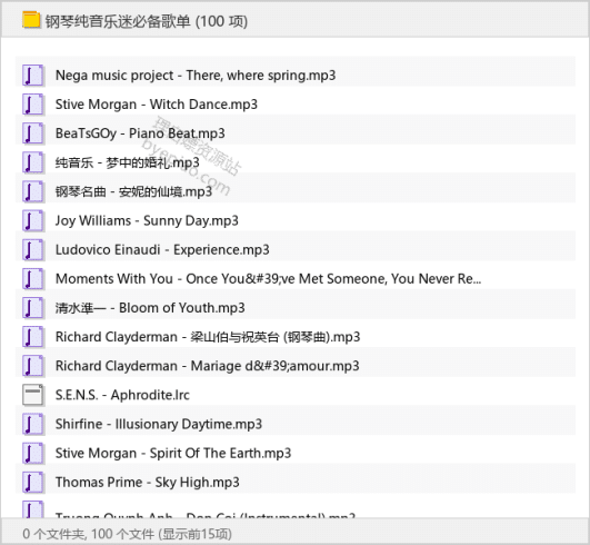 钢琴纯音乐迷必备歌单-理白嫖资源站