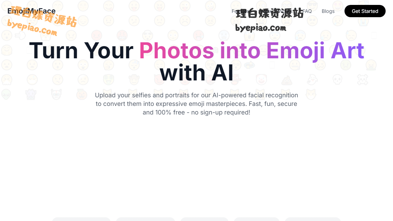 人工智能网站截图 - EmojiMyFace | Turn Photos into Emoji Art | AI ...