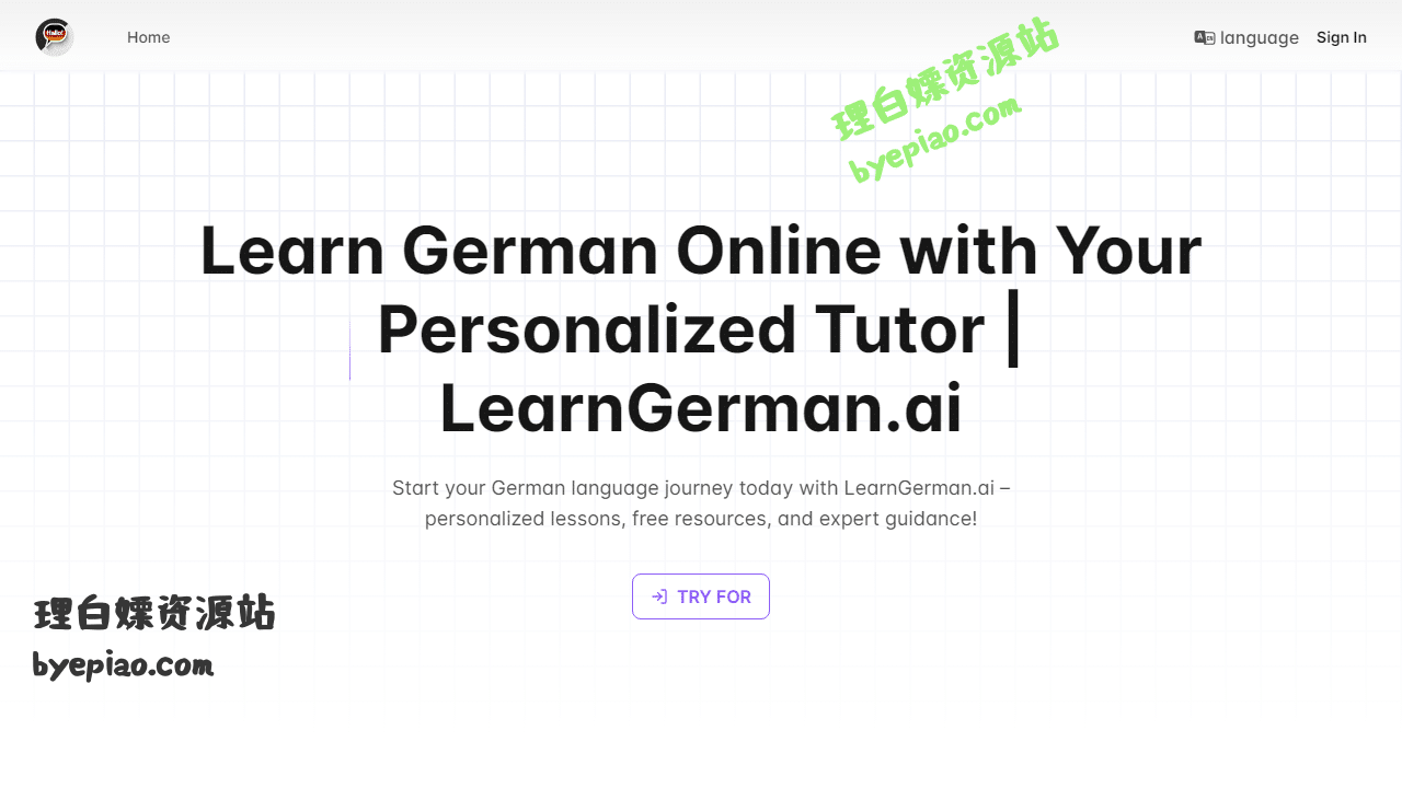 免费网站截图 - Learn German Online Free with Personalized Less....