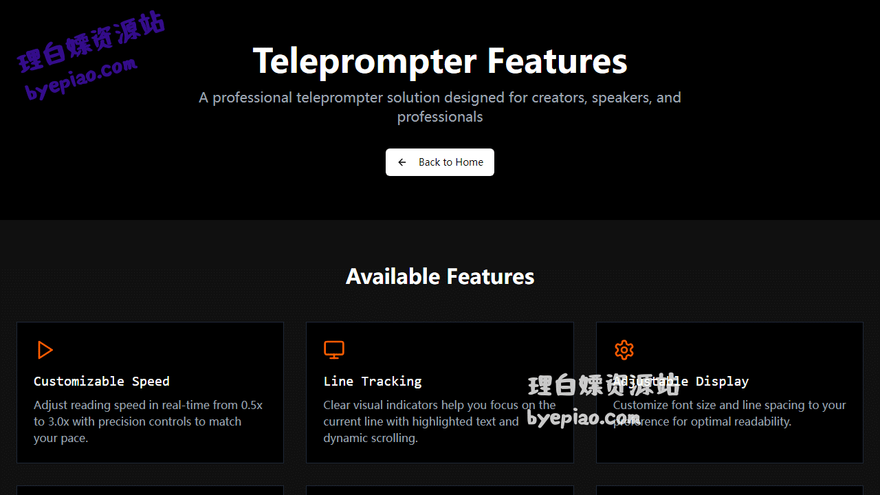 在线网站截图 - Teleprompter.today