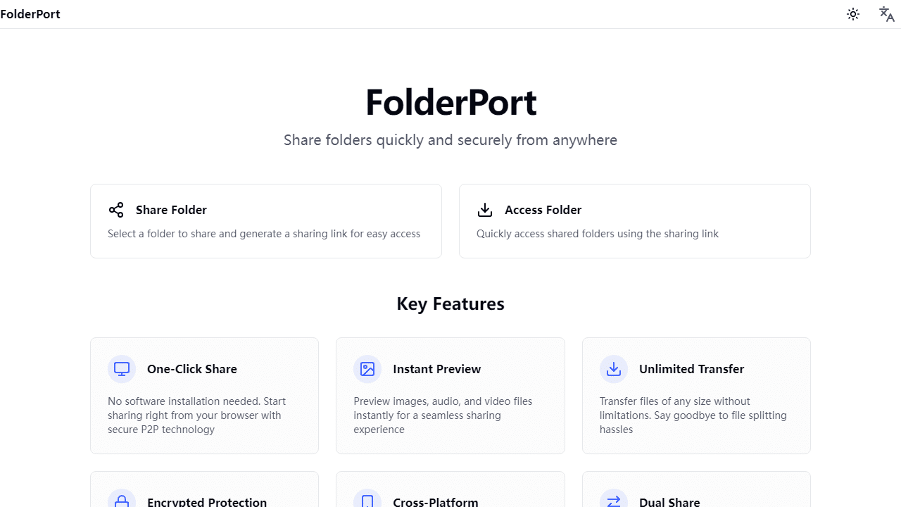 标题：FolderPort：极速安全P2P文件分享新纪元，告别繁琐，畅享高效协作！ - 理白嫖资源站-理白嫖资源站