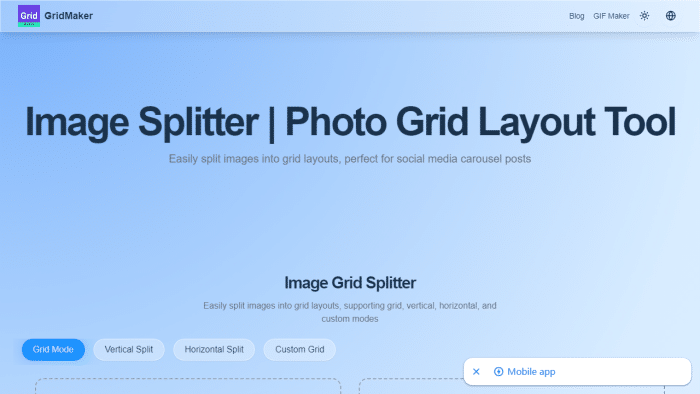 GridMaker：在线图片分割神器，轻松打造专业级网格布局-理白嫖资源站