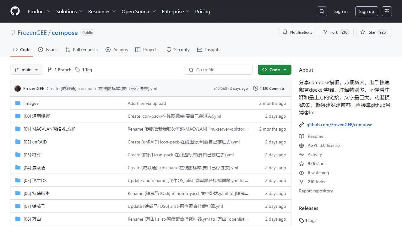 标题：终极NAS容器部署：跨平台Docker Compose模板，告别繁琐配置，实现秒级启动！ - 理白嫖资源站-理白嫖资源站