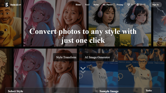 Style AI：解锁无限创意！全能AI图像与视频风格转换利器-理白嫖资源站
