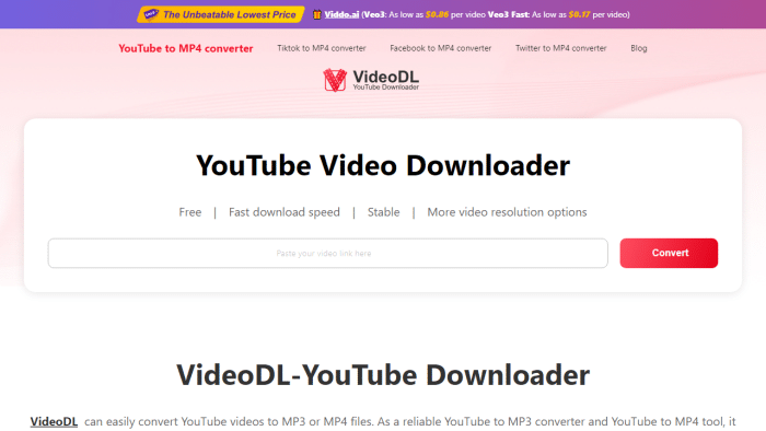 VideoDL：免费高速YouTube 8K视频下载神器，轻松转MP4/MP3！-理白嫖资源站