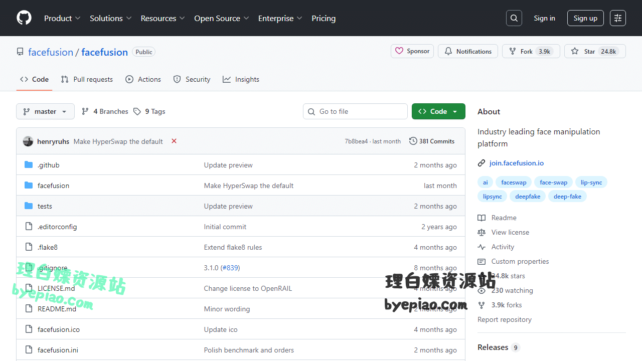 GitHub-facefusion/faAI工具界面