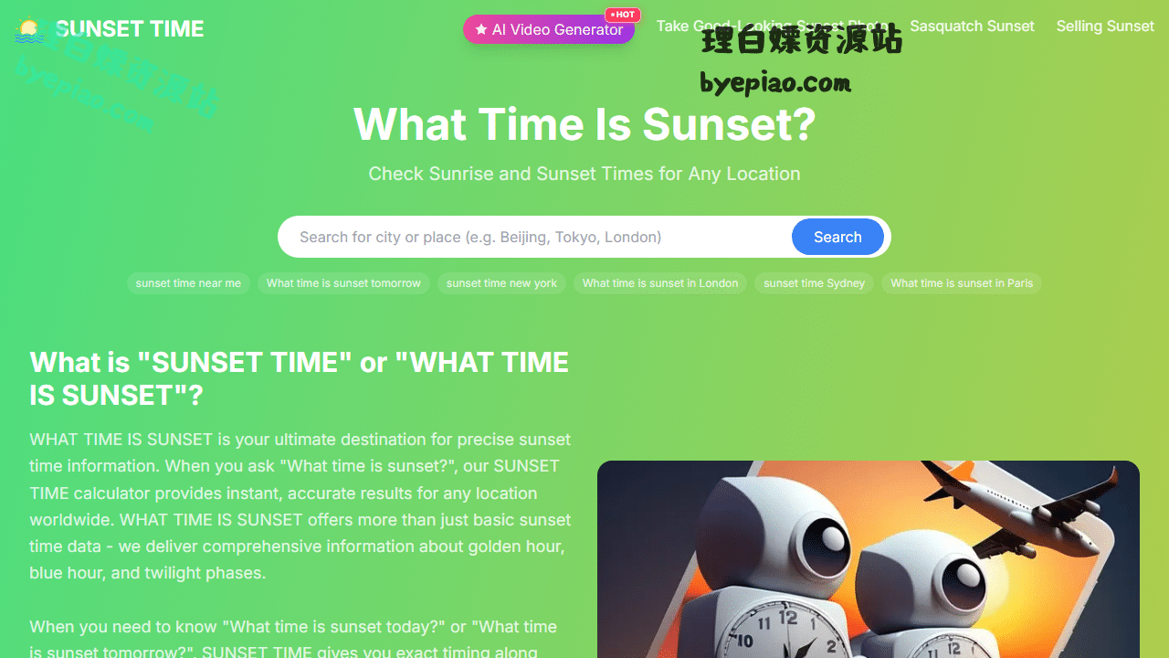 WhatTimeIsSunset?|SU实用工具界面